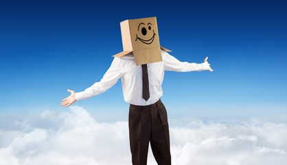 Poster - Composite image of anonymous businessman with arms out