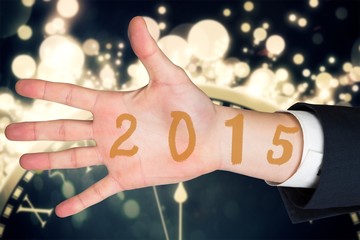 Poster - Composite image of hand with fingers spread out