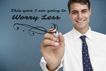 Poster - Composite image of smiling businessman holding marker