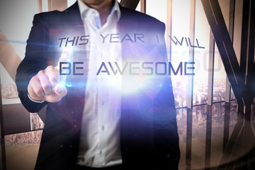 Aufkleber - Composite image of businessman standing and pointing