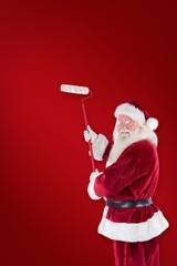 Aufkleber - Composite image of father christmas paints a wall
