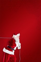 Poster - Composite image of santa claus pulling rope