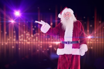 Aufkleber - Composite image of santa shows something to camera