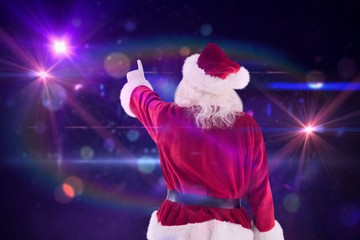 Aufkleber - Composite image of santa claus points at something