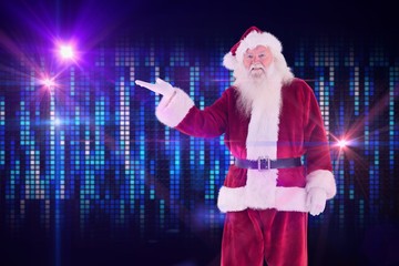 Aufkleber - Composite image of santa shows something to camera