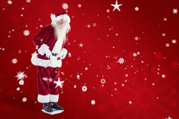 Aufkleber - Composite image of santa is surprised about his weight