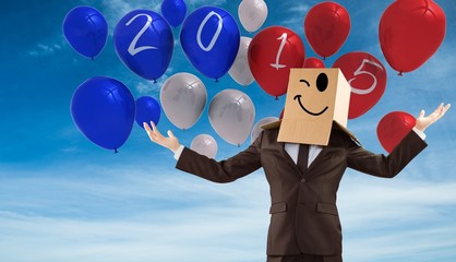 Poster - Composite image of anonymous businessman holding his hands out