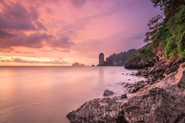 Wall Mural - beautiful sunset with colorful sky