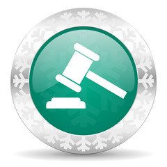 Poster - auction green icon, christmas button, court sign, verdict symbol