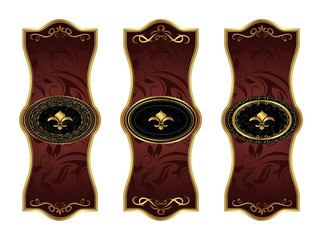 set gold decorative frames