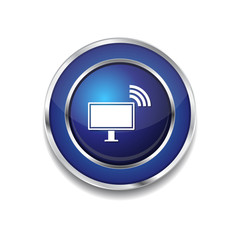 Pc Network Blue Vector Icon Button