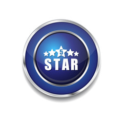 5 Star Blue Vector Icon Button