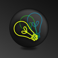 Wall Mural - colourful lamp on black round buttons