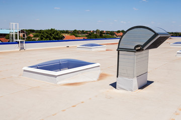 Poster - flat roof on industrial hall