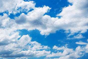 White clouds in blue sky.