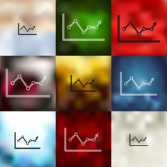 Canvas Print - chart icon on blurred background