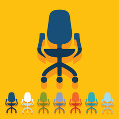 Aufkleber - flat design: office chair