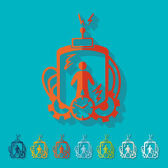 Aufkleber - flat design: time machine