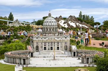 The Cathedral of St. Peter in the Vatican, Park Italy in miniatu