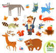 © kharlamova_lv - Set funny forest little animals. Cartoon character