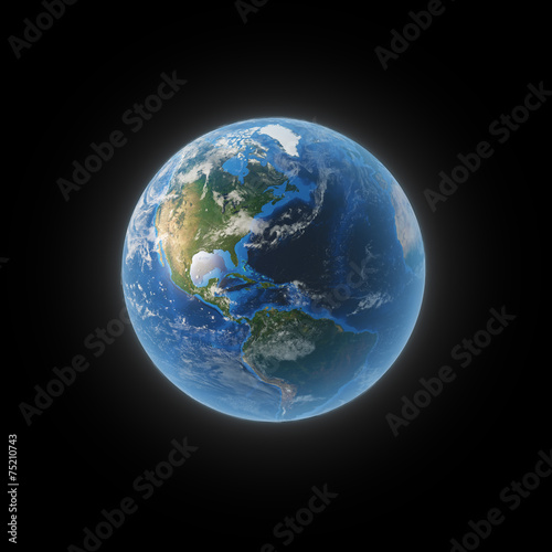Cuadros en Lienzo Tierra del espacio que muestra América del Norte y del Sur