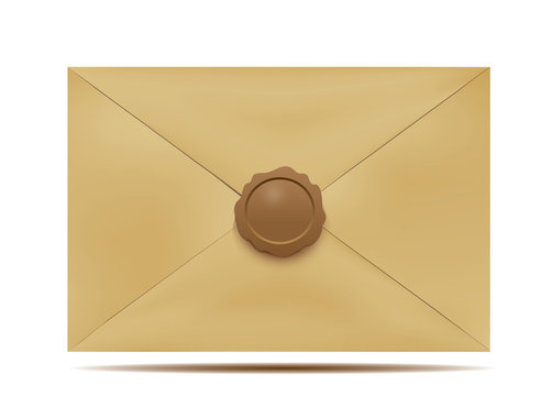 Old envelope with sealing wax