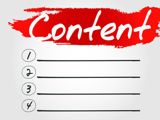 Poster - Content Blank List, vector concept background