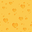 Seamless cheesy pattern with heart-shaped holes