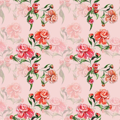  Peonies seamless pattern