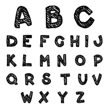 Hand drawn alphabet Vector