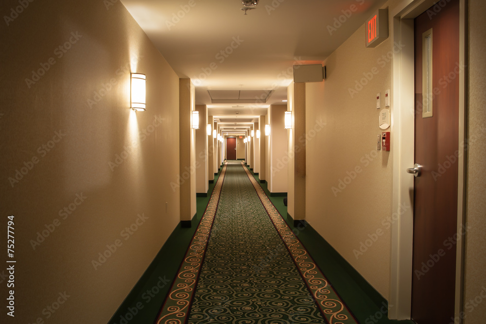 hotel hallway - obrazy, fototapety, plakaty 