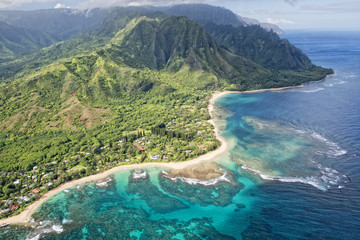 Canvas Print - kauai napali coast aerial view