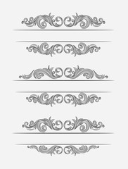 header floral set, art vector decoration