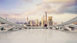 Leinwandbild Motiv modern city skyline,traffic and cityscape in Shangha,China