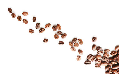 Sticker - Coffee beans, isolated on white