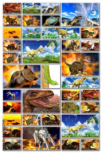 Nowoczesny obraz na płótnie Dinosaur doomsday