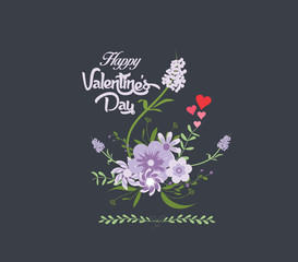 Wall Mural - Happy valentines day with flower purple romantic