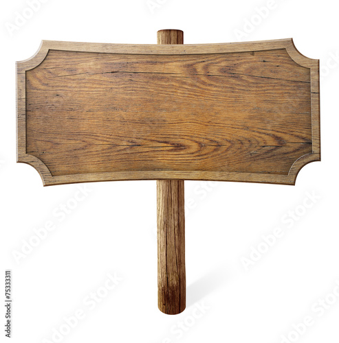 wood road sign isolated on ...