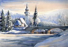 Winter Landscape,Bohinj Slovenia.