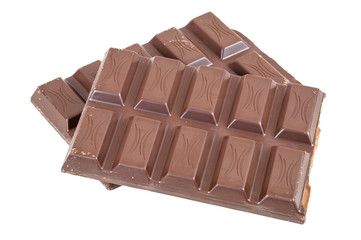 Wall Mural - Chocolate bar on white background