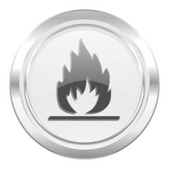 Fototapete - flame metallic icon