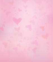 Vector Pink  Hearts Shapes  Background, Blurred Effect.