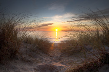 Coucher de soleil sur l'océan atlantique