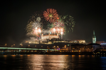 Wall Mural - Fireworks on the Castle