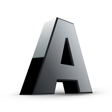 glossy black alphabet A