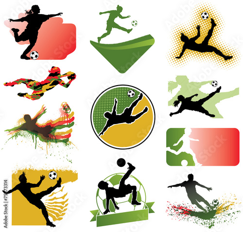 Naklejka ścienna Soccer player vector badges