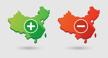 China map math signs icon set
