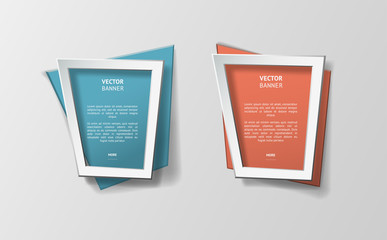 Aufkleber - Vector infographic origami banners set.