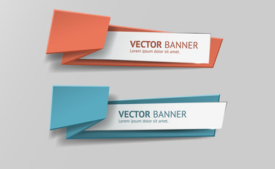 Aufkleber - Vector infographic origami banners set.