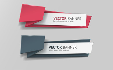 Aufkleber - Vector infographic origami banners set.